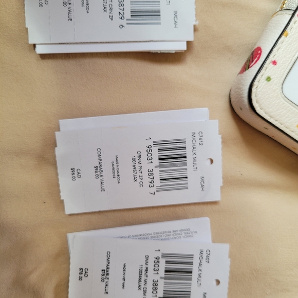 Coach Ornament Print Wristlet Zip Card Case & Mini Boxy Cosmetic Case - Picture 5 of 5